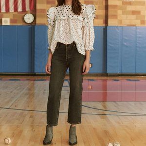 NWT The Great. The Lasso Jean 31 Washed Black